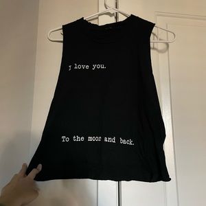 Brandy Melville I Love You To the Moon and Back Muscle Tee